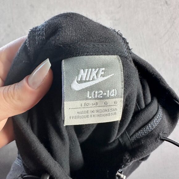 Nike Jacket Girls‎ Large (12-14) Black Left Swoosh Y2K Pocket Athleisure Hooded - Picture 7 of 9